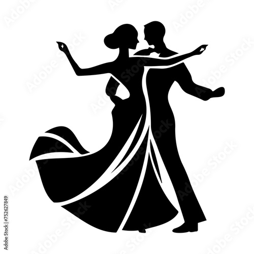 Couple Dancing, ballroom dancing, vector illustrator.
