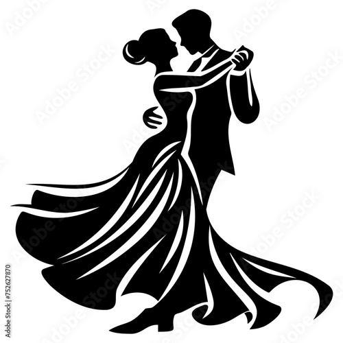 Couple Dancing, ballroom dancing, vector illustrator.
