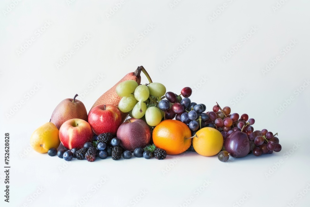 Fresh Fruit Ensemble on white background Fresh Fruit Ensemble on white background