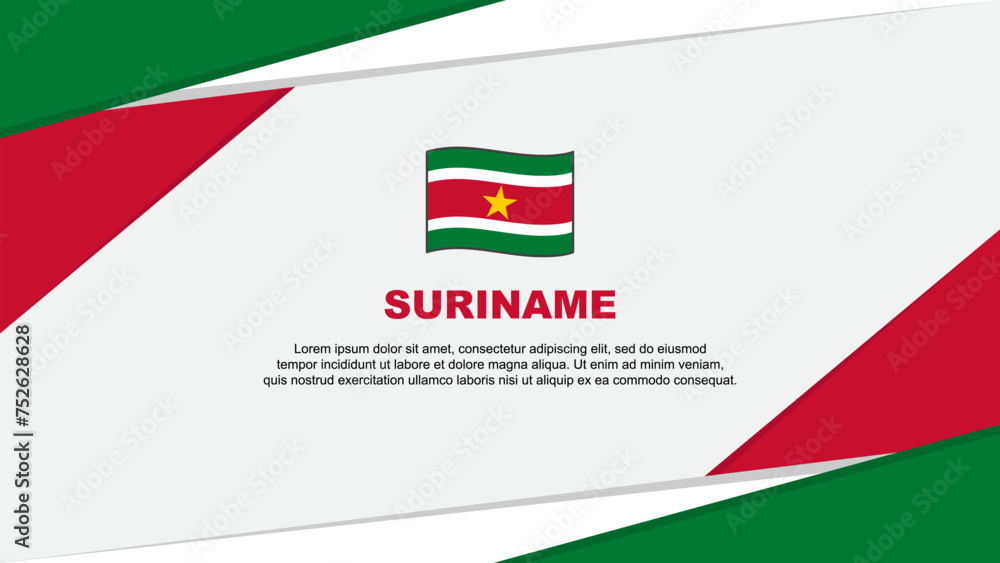 Suriname Flag Abstract Background Design Template. Suriname Independence Day Banner Cartoon Vector Illustration. Suriname Suriname Flag Abstract Background Design Template. Suriname Independence Day Banner Cartoon Vector Illustration. Suriname