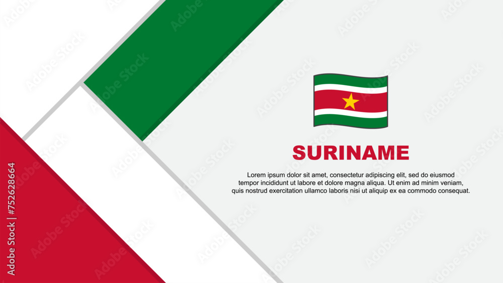 Suriname Flag Abstract Background Design Template. Suriname Independence Day Banner Cartoon Vector Illustration. Suriname Illustration Suriname Flag Abstract Background Design Template. Suriname Independence Day Banner Cartoon Vector Illustration. Suriname Illustration