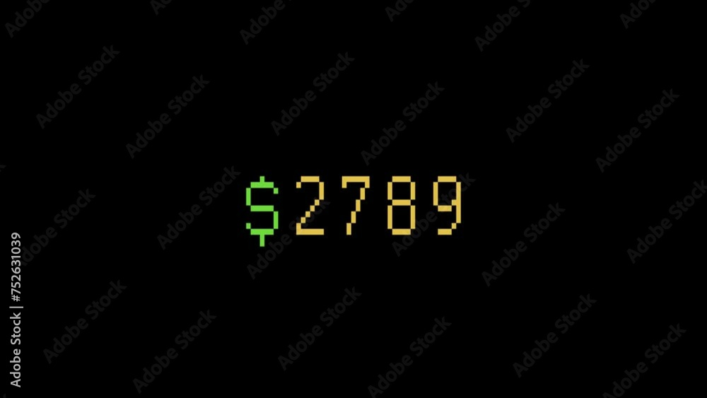 Money Number Counter Animation with Alpha Channel Money Number Counter Animation with Alpha Channel