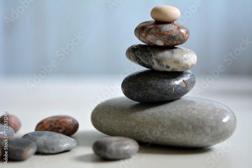 Photography zen stones on a table
