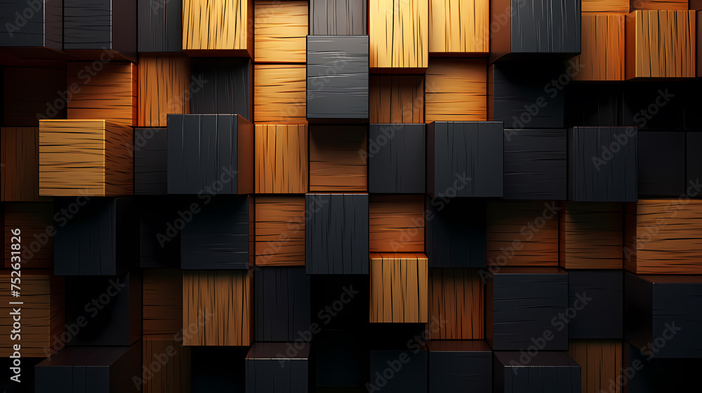 Block geometry, 3D abstract art Block geometry, 3D abstract art