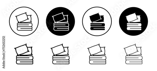 Bedding vector icon set collection. Bedding Outline flat Icon.