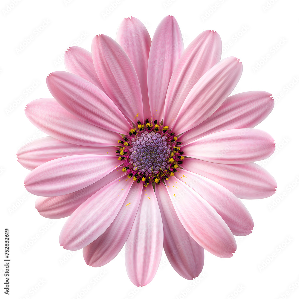 pink Daisy isolated on transparent background generative ai