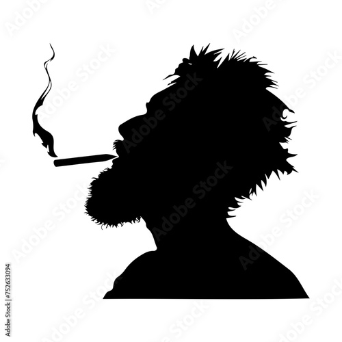 smoking cannabis silhouettes. vector illustrator.