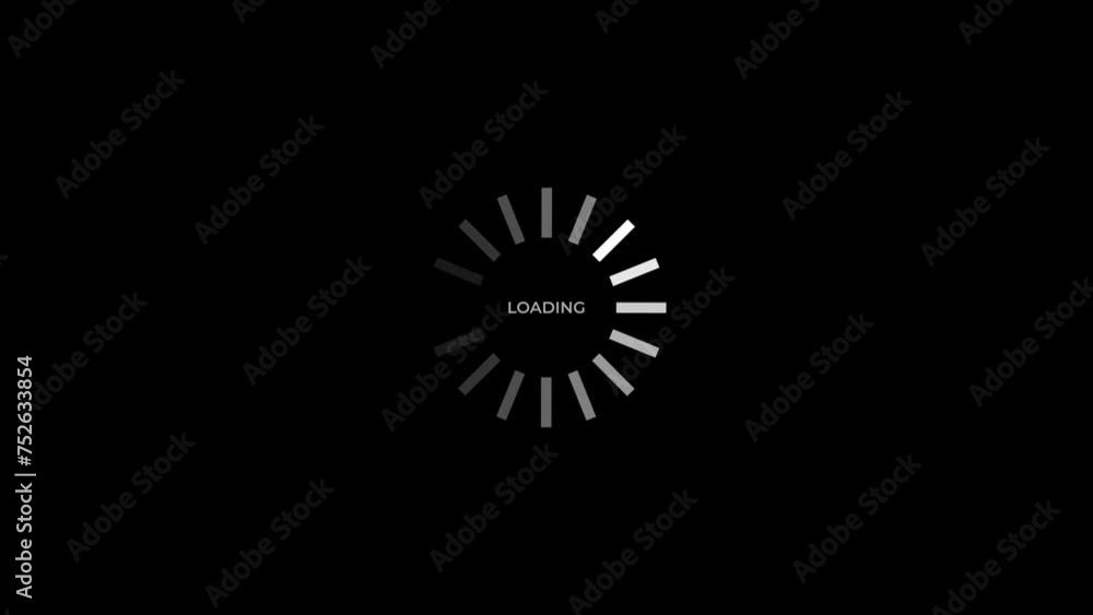 Animation of loading icon loop on black background. 4k Video Animation of loading icon loop on black background. 4k Video