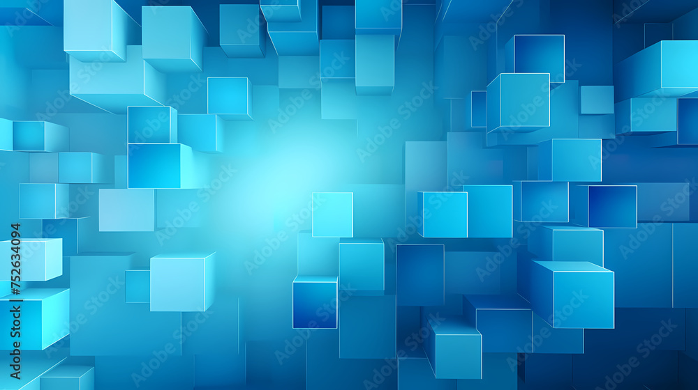 Block geometry, 3D abstract art Block geometry, 3D abstract art