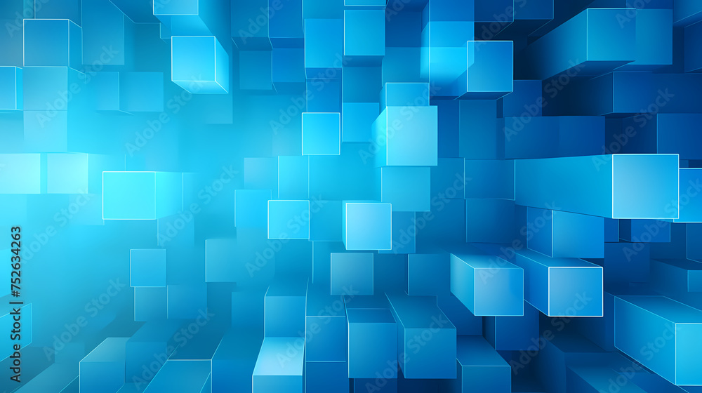 Block geometry, 3D abstract art