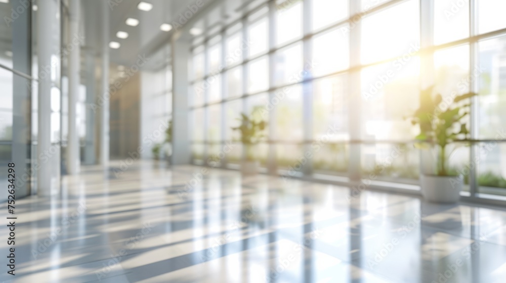 blurred background of a bright modern office interior with panoramic windows generative ai blurred background of a bright modern office interior with panoramic windows generative ai
