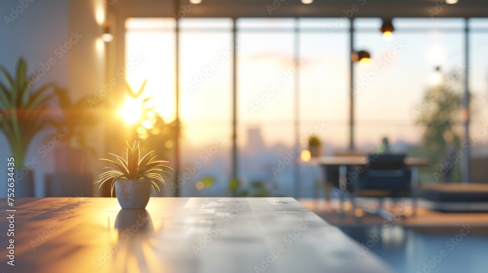 blurred background of a bright modern office interior with panoramic windows generative ai blurred background of a bright modern office interior with panoramic windows generative ai