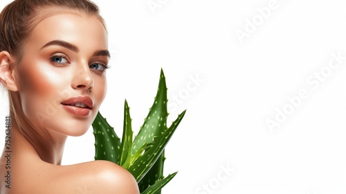 Beautiful female with aloe vera