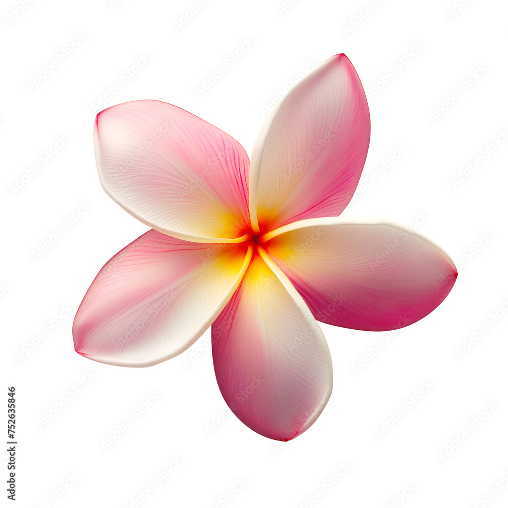 pink frangipani flower isolated on transparent background generative ai pink frangipani flower isolated on transparent background generative ai