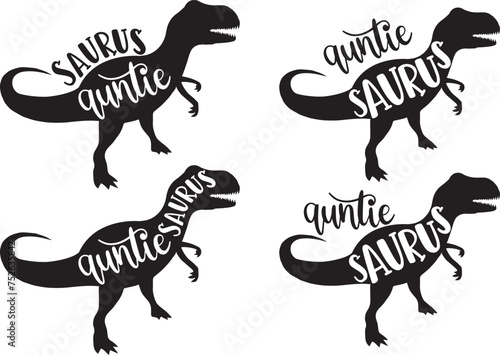4 styles auntie saurus  family saurus  matching family  dinosaur  saurus  dinosaur family  tRex  dino  t-rex dinosaur vector illustration file