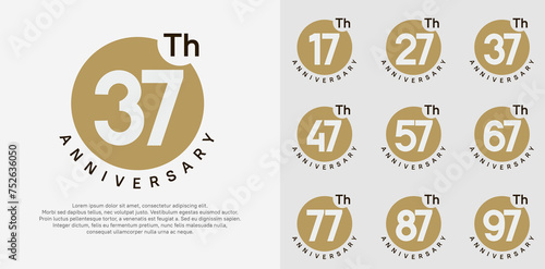 anniversary logotype vector set with brown color circle can be use for celebration moment