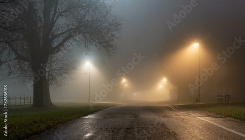 foggy street during the night © RAYNAN