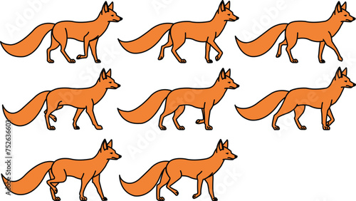 Walking Fox Animation Sprite