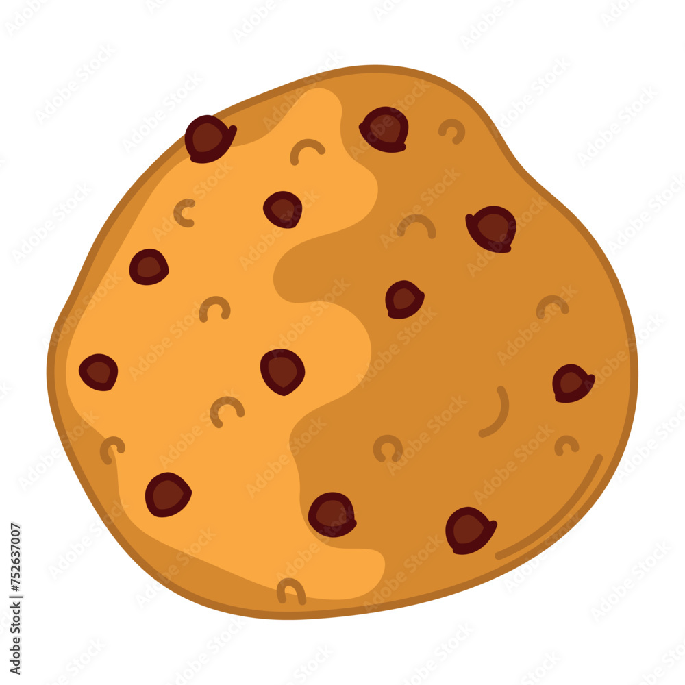 Chocolate chips cookie Fast food icon sketch Vector illustration Chocolate chips cookie Fast food icon sketch Vector illustration
