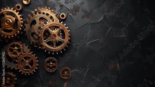 Steampunk gears and cogs, industrial design photo