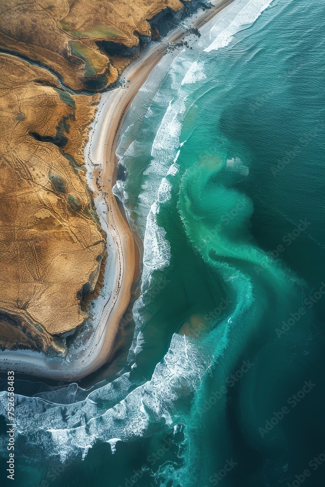 Fototapeta premium Exploring unseen marvels through captivating drone photos that highlight pristine landscapes' allure.