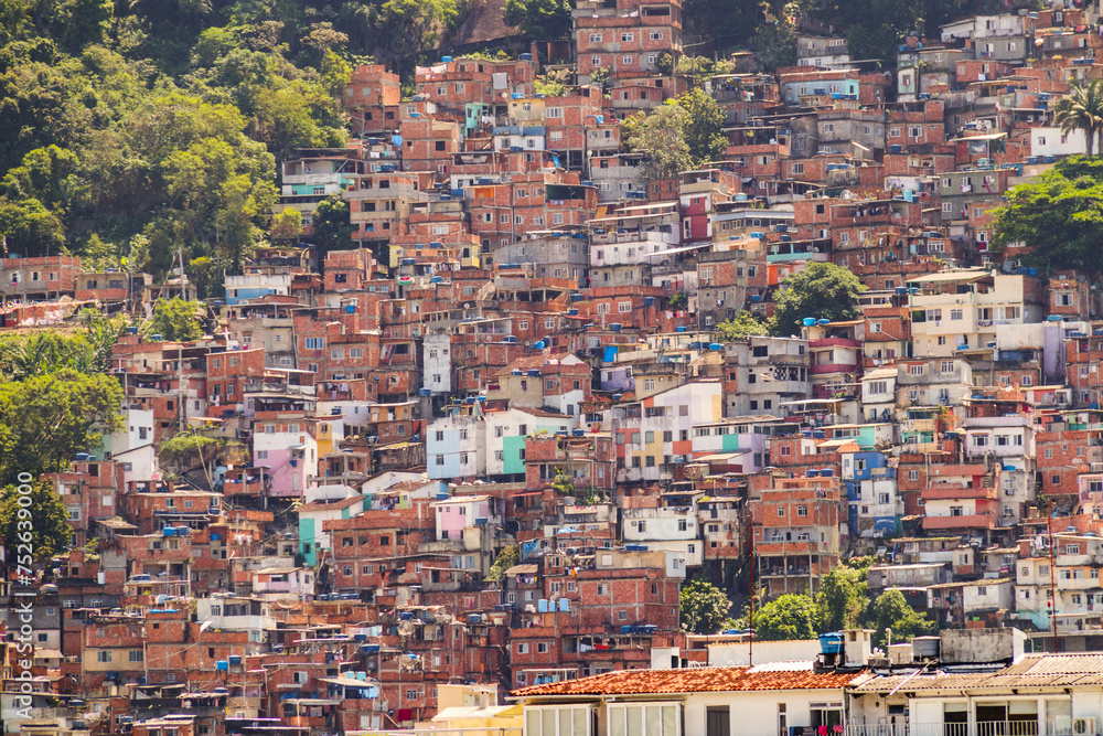Cantagalo Hill seen from the Ipanema neighborhood in Rio de Janeiro.
