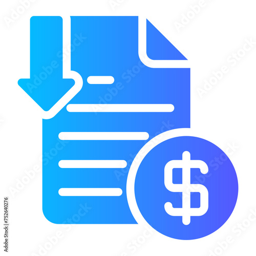reduce costs gradient icon