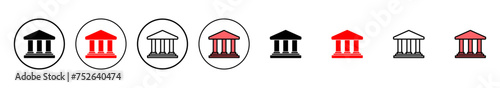 Bank icon vector illustration. Bank sign and symbol, museum, university