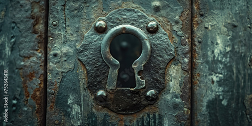 The master key hole. Security vault safe photo