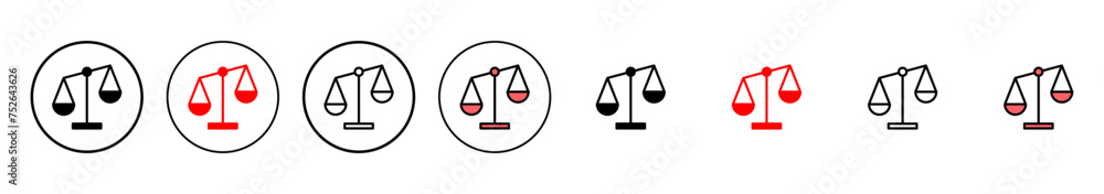 Scales icon vector illustration. Law scale icon. Justice sign and symbol Scales icon vector illustration. Law scale icon. Justice sign and symbol