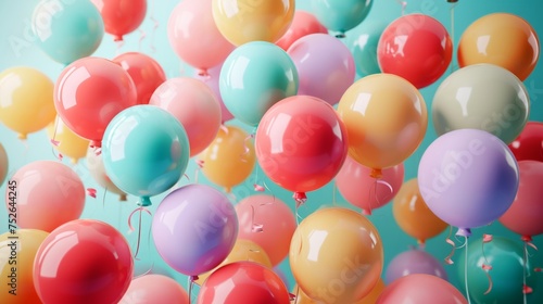 Colorful balloons background generative ai