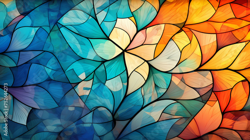 Abstract stained glass artwork, stained glass texture
