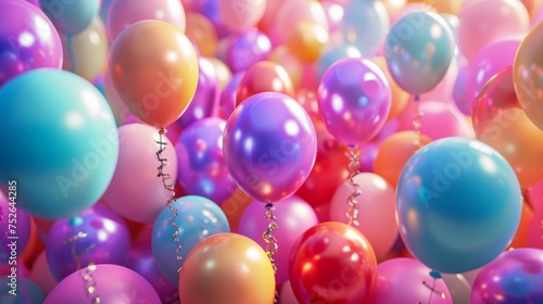 Colorful balloons background generative ai