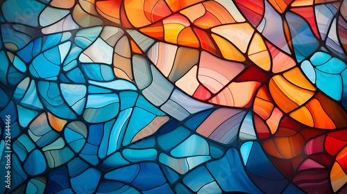 Abstract stained glass artwork, stained glass texture © jiejie