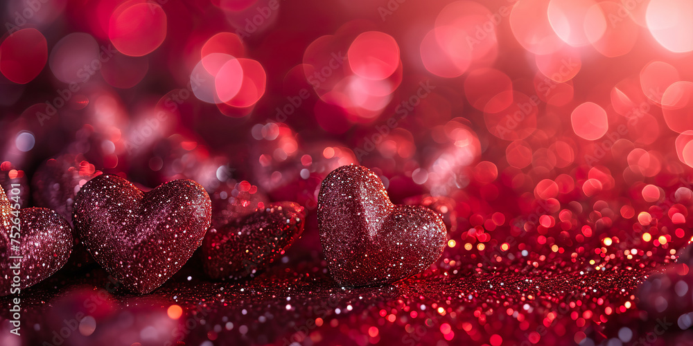 Valentines Day background with heart and roses