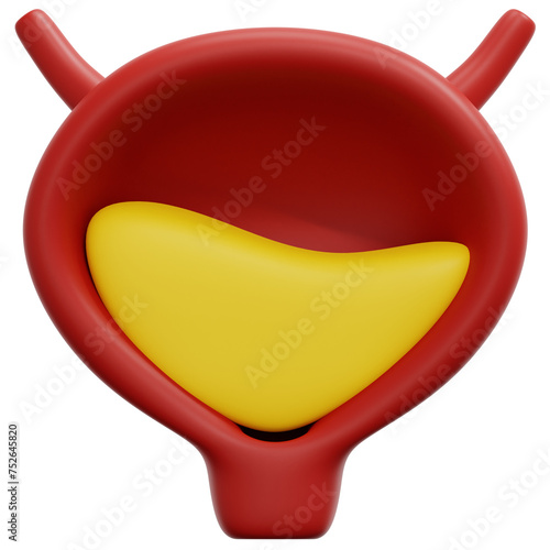 Foto bladder 3d render icon illustration