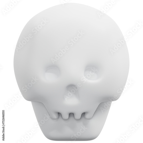 skull 3d render icon illustration
