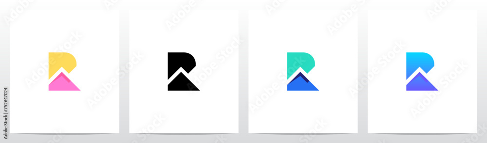 Line Chart Inside Letter Initial Logo Design R Line Chart Inside Letter Initial Logo Design R