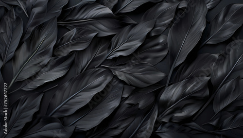 a black background with many leaves