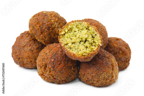 Delicious fried falafel balls isolated on white