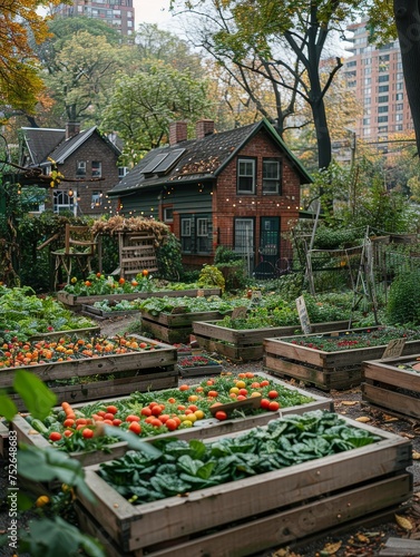 An urban gardening club fosters community through a vibrant vegetable patch, promoting local food and green spaces.