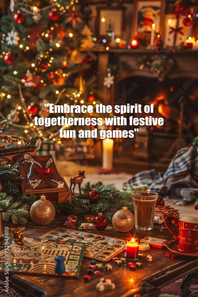 Fun and Festive Holiday Family Game Night with Board Games and Decorations