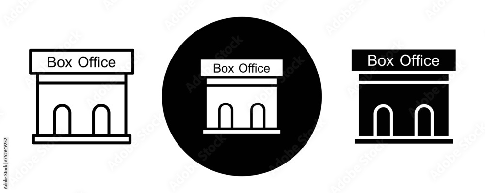 Box office outline icon collection or set. Box office Thin vector line art