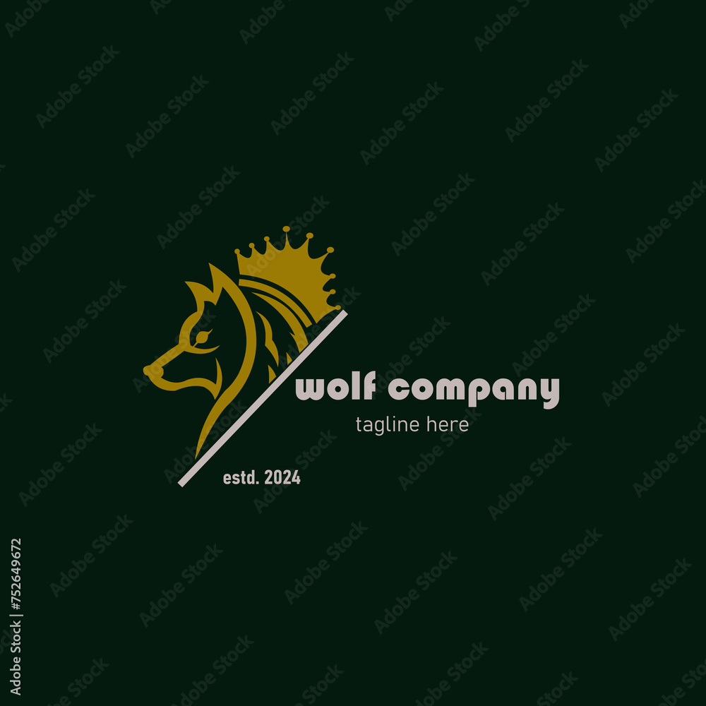 Fototapeta premium Wolf head Vector illustration. Wolf Vintage Logo Stock Vector.