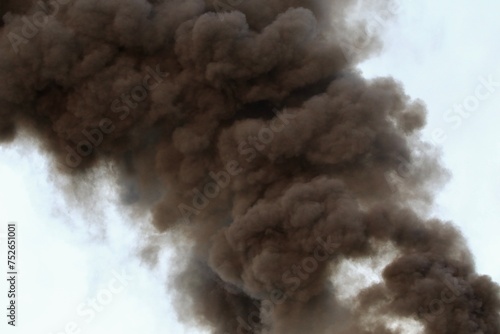 Black smoke from a industrial fire