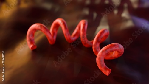 3d rendering of Treponema pallidum, the bacteria that cause syphilis photo