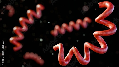 Quadro su tela 3d rendering of Treponema pallidum, the bacteria that cause syphilis