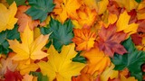 Autumn maple leaves background generative ai