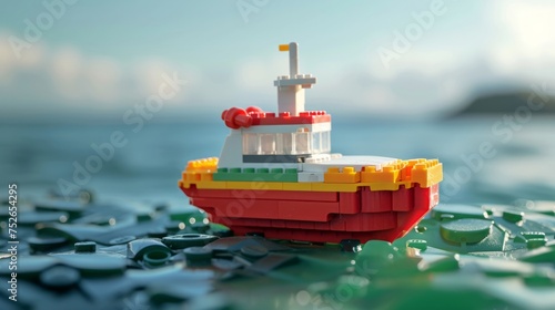 boat made of legos,generative ai photo