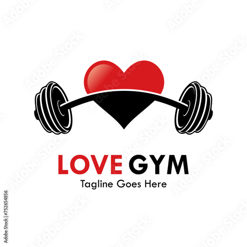 Love gym design logo template illustration